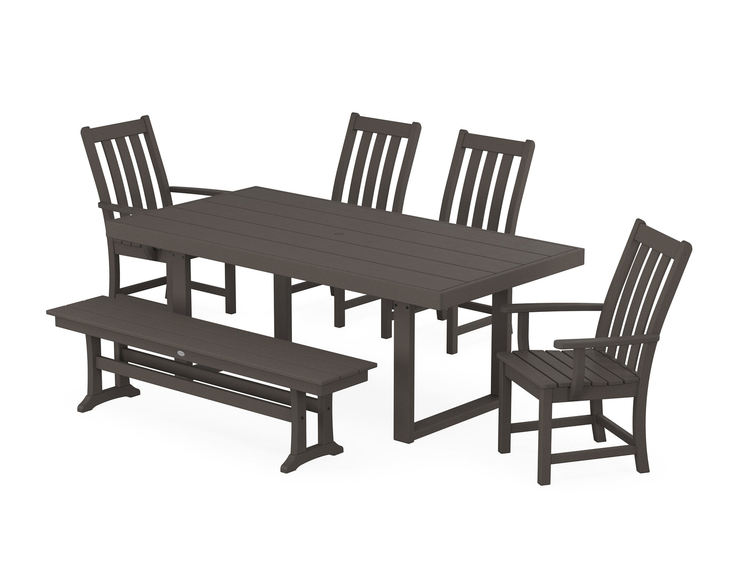Vineyard 6-Piece Dining Set with Bench