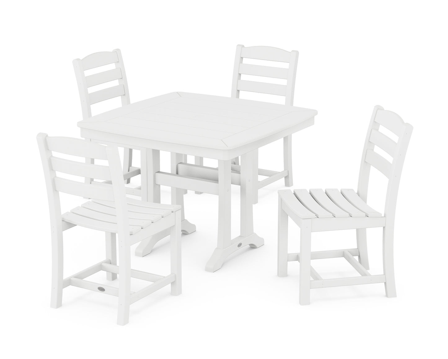 La Casa Café Side Chair 5-Piece Dining Set with Trestle Legs