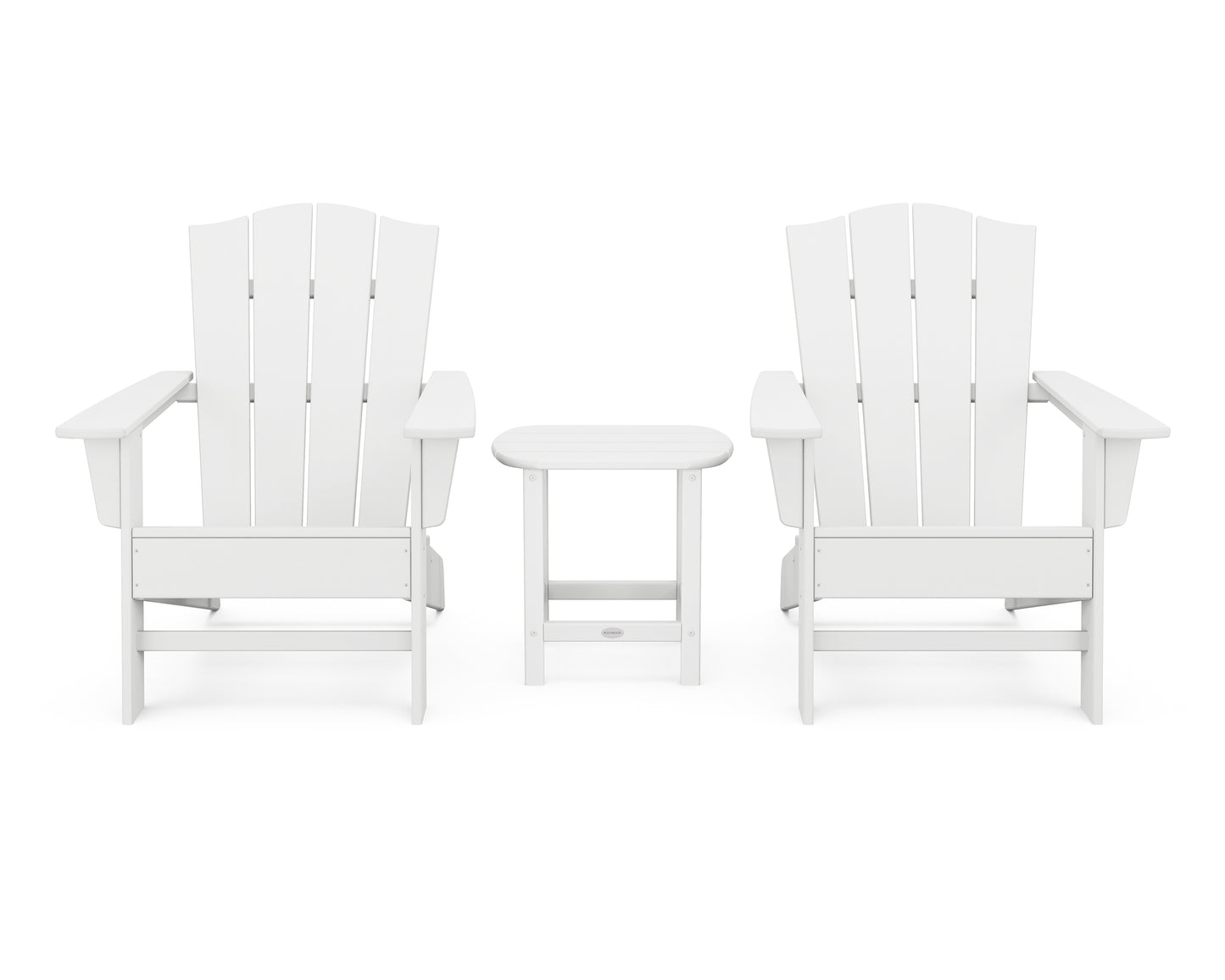 Wave 3-Piece Adirondack Chair Set with The Crest Chairs