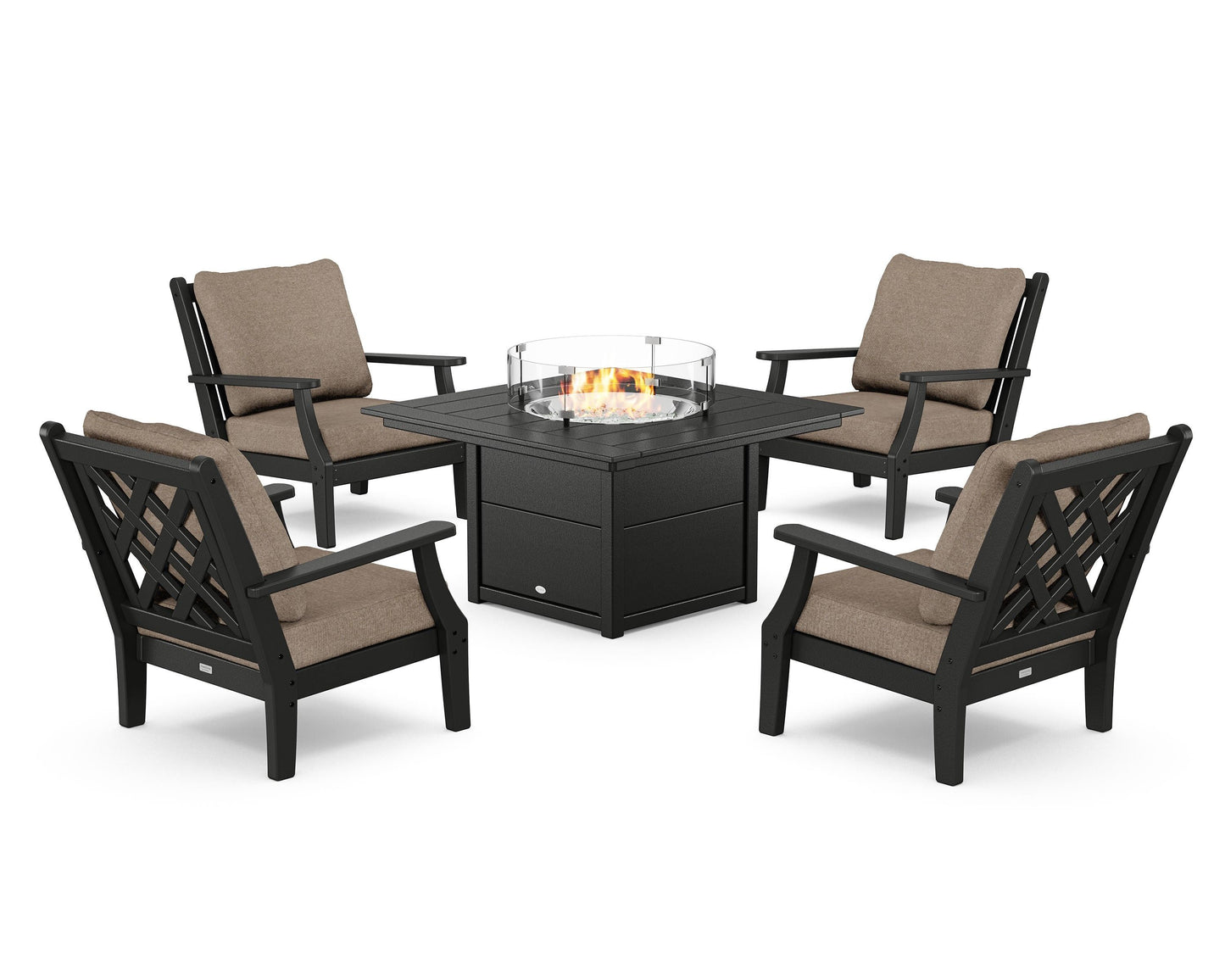 Wovendale 5-Piece Deep Seating Set with Fire Pit Table