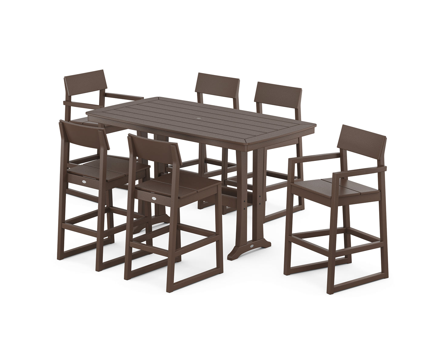 EDGE 7-Piece Bar Set with Trestle Legs