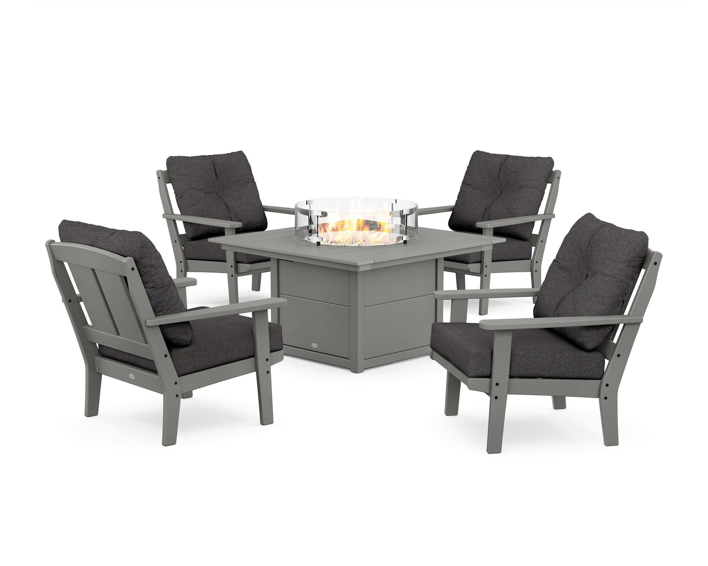 Mission 5-Piece Deep Seating Set with Fire Pit Table