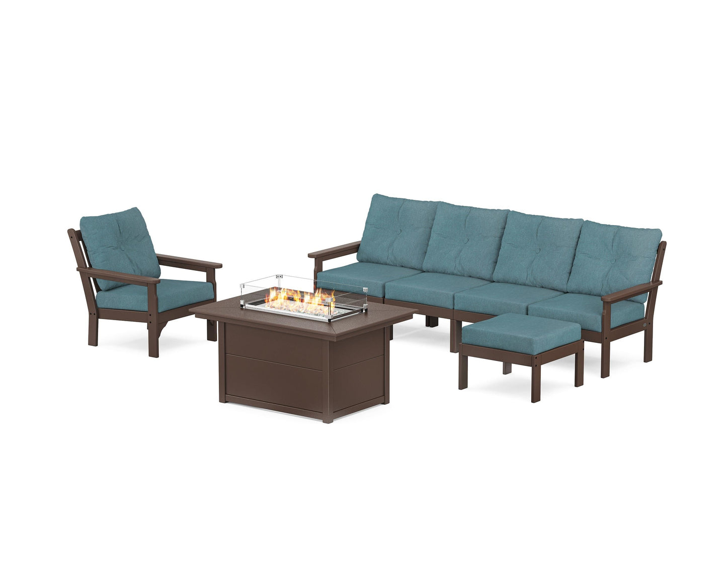 Vineyard Sectional Lounge and Fire Pit Set