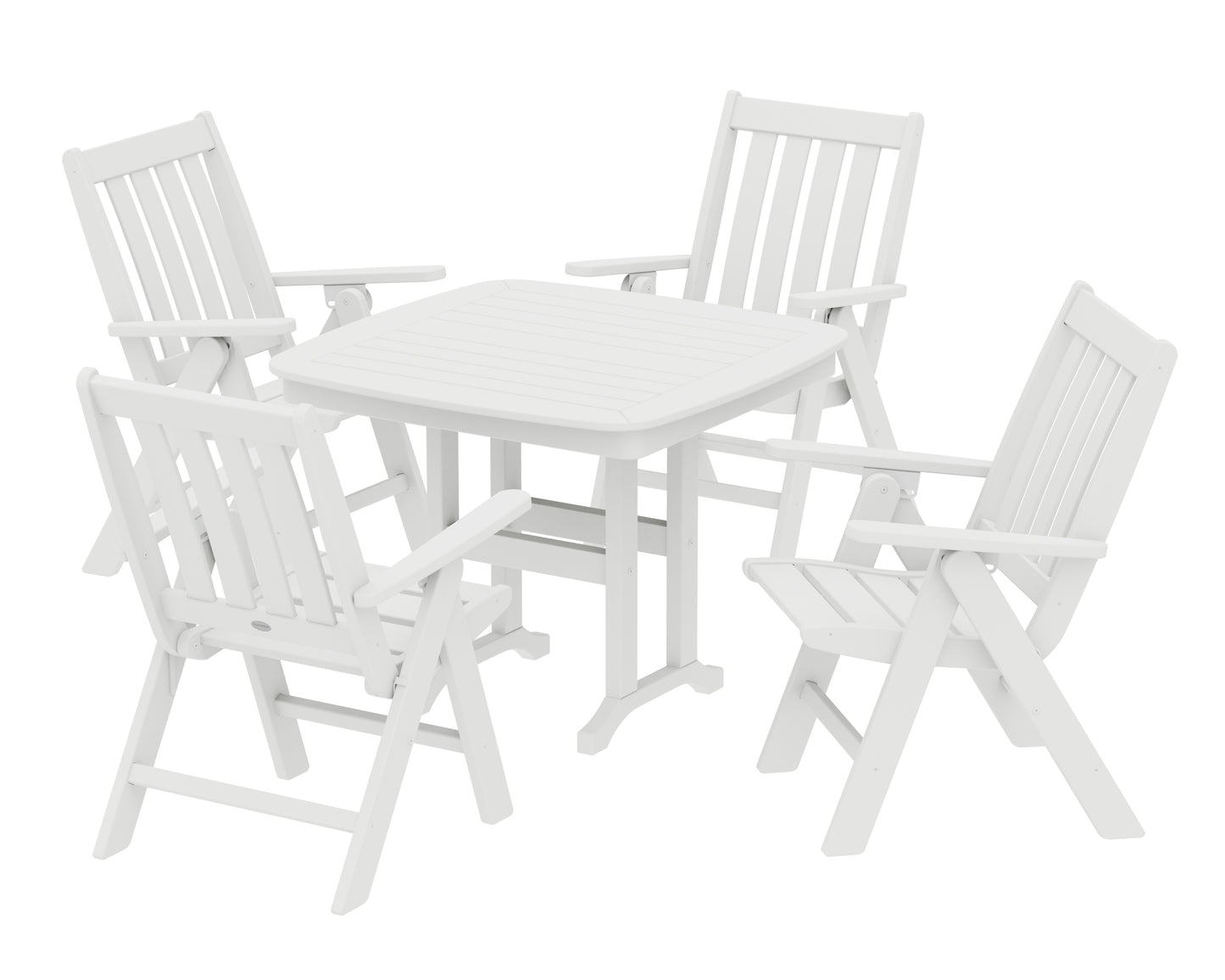 Vineyard Folding Chair 5-Piece Dining Set