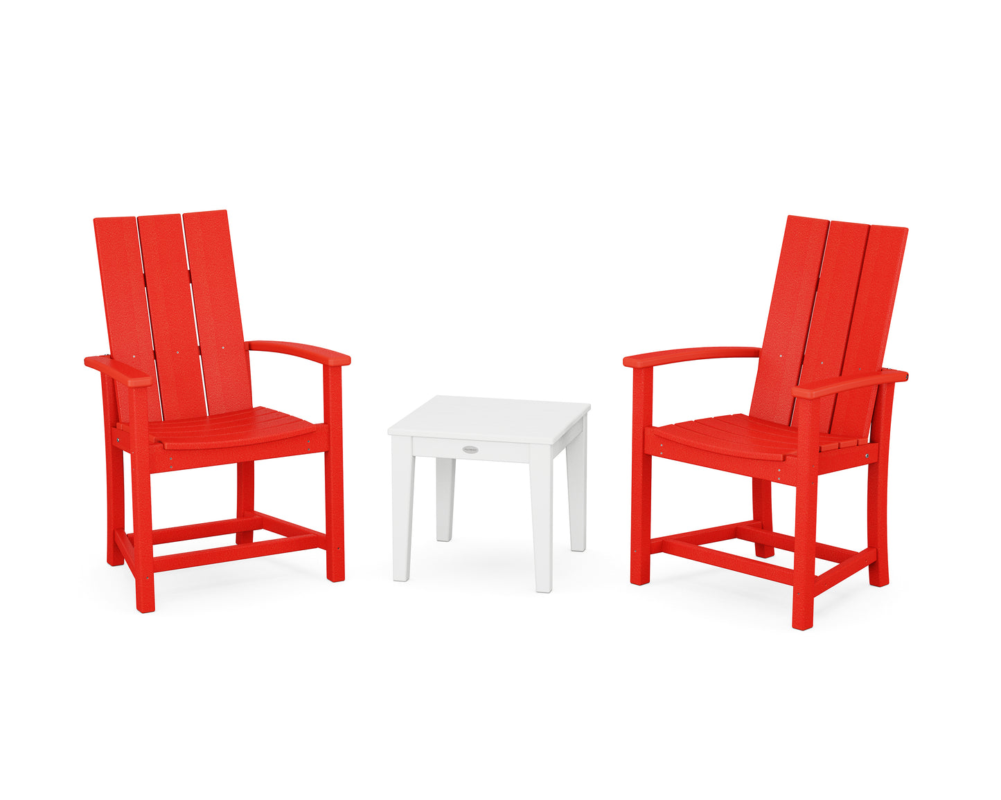 Modern 3-Piece Upright Adirondack Chair Set
