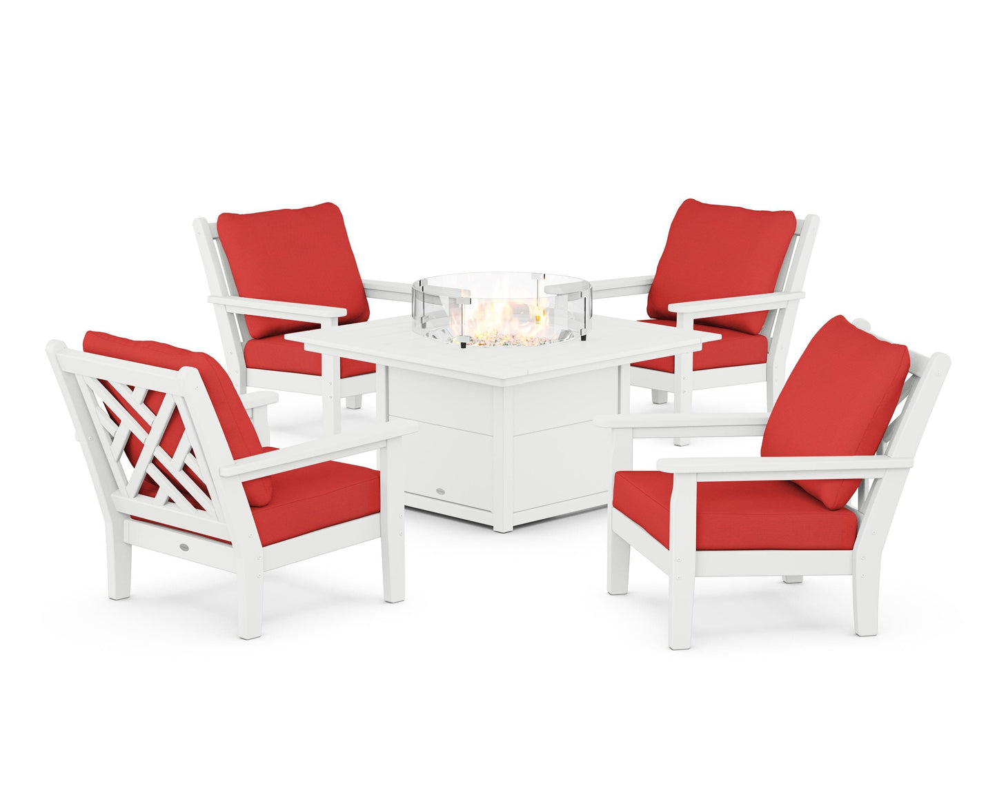 Chippendale 5-Piece Deep Seating Set with Fire Pit Table