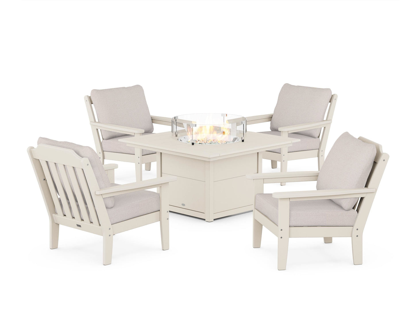 Cottage 5-Piece Deep Seating Set with Fire Pit Table