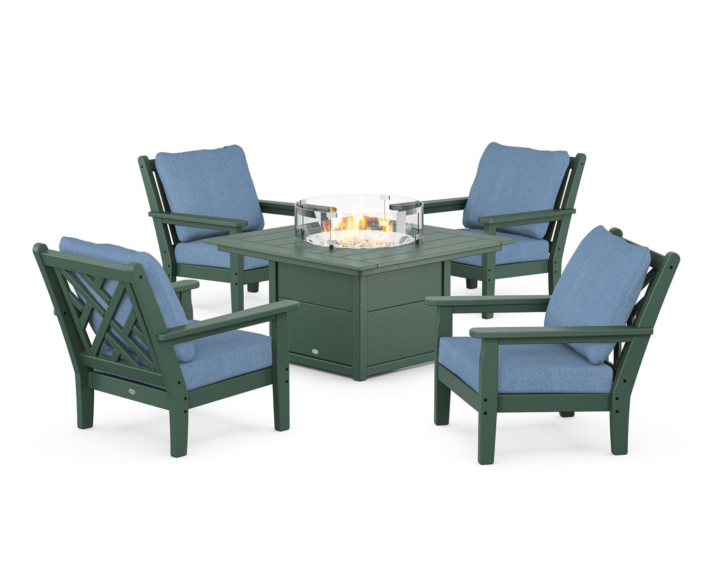 Chippendale 5-Piece Deep Seating Set with Fire Pit Table