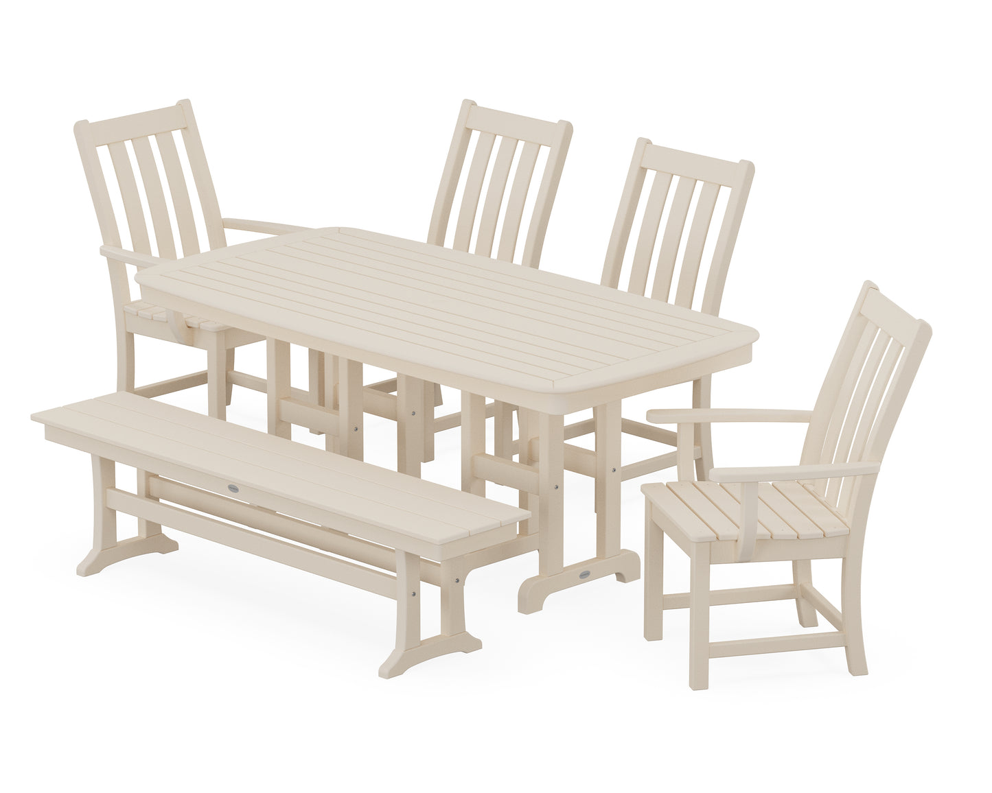Vineyard 6-Piece Dining Set with Bench