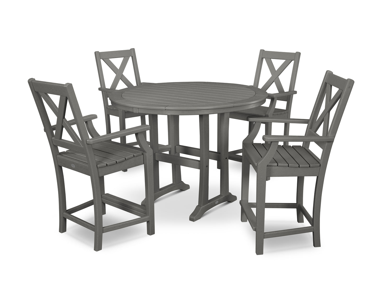 Braxton 5-Piece Nautical Trestle Arm Chair Counter Set