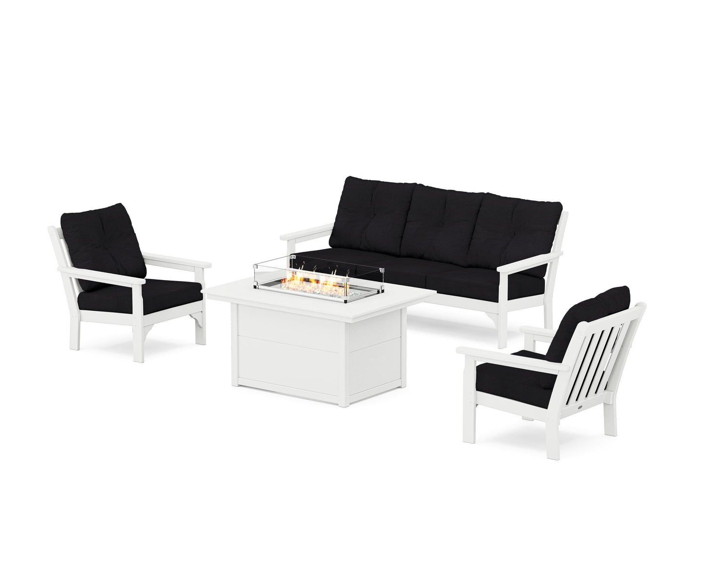 Vineyard Deep Seating Fire Pit Table Set