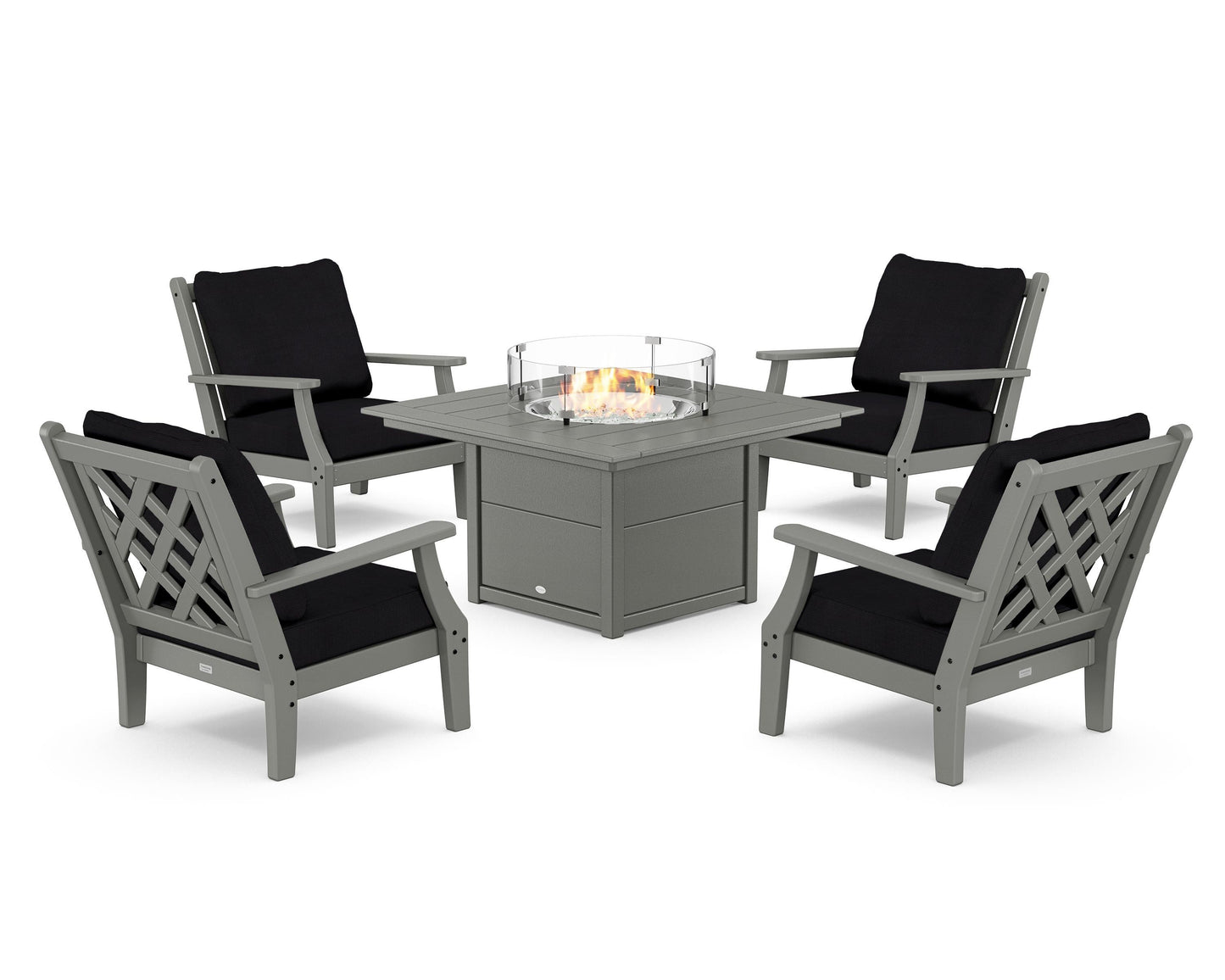 Wovendale 5-Piece Deep Seating Set with Fire Pit Table