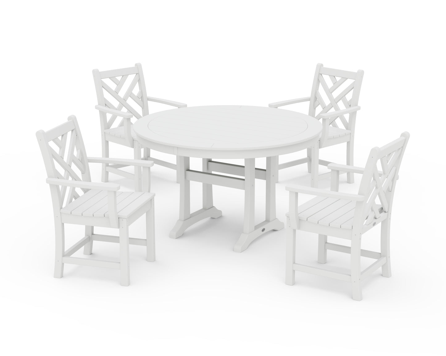 Chippendale 5-Piece Nautical Trestle Dining Arm Chair Set