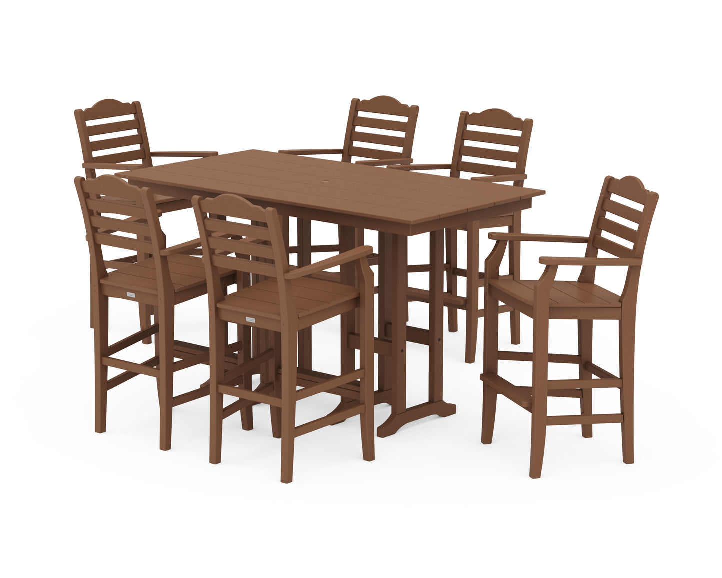 Savannah Arm Chair 7-Piece Farmhouse Bar Set