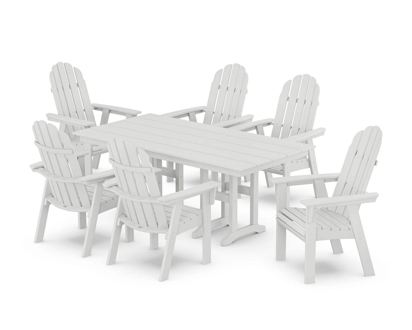Vineyard Curveback Adirondack Chair 7-Piece Farmhouse Dining Set