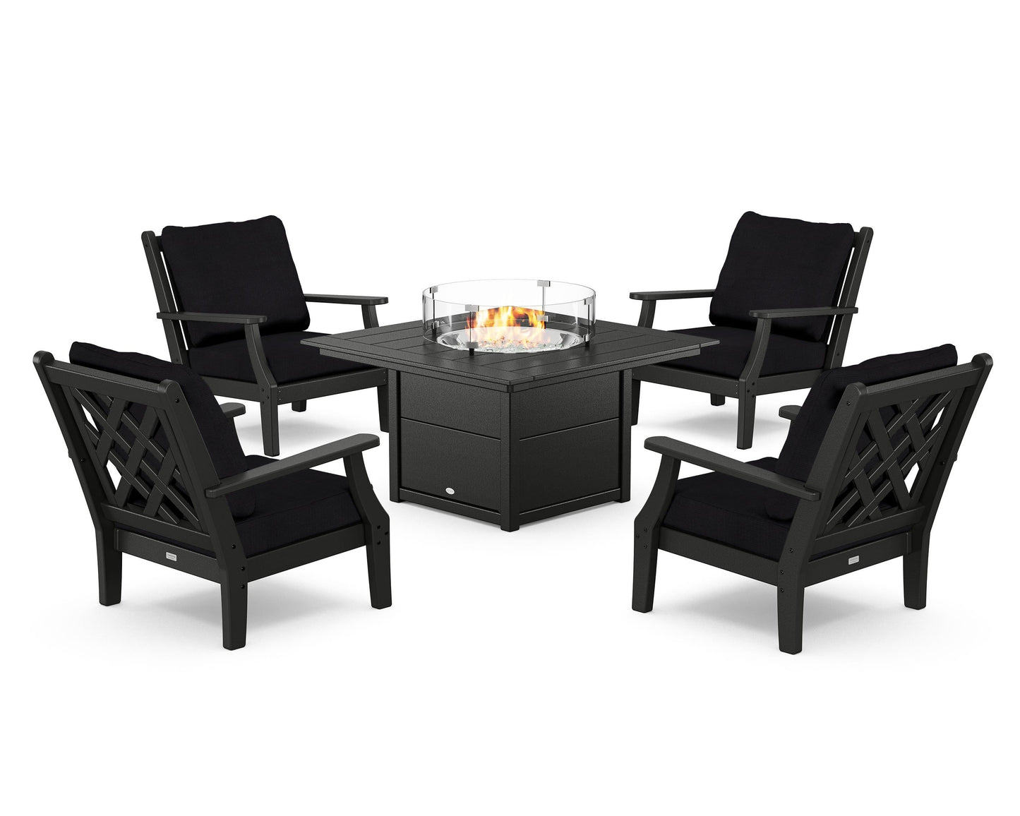 Wovendale 5-Piece Deep Seating Set with Fire Pit Table