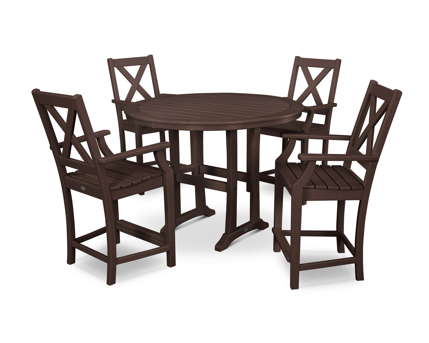 Braxton 5-Piece Nautical Trestle Arm Chair Counter Set