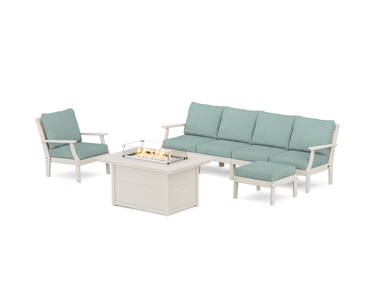 Braxton Sectional Lounge and Fire Pit Set