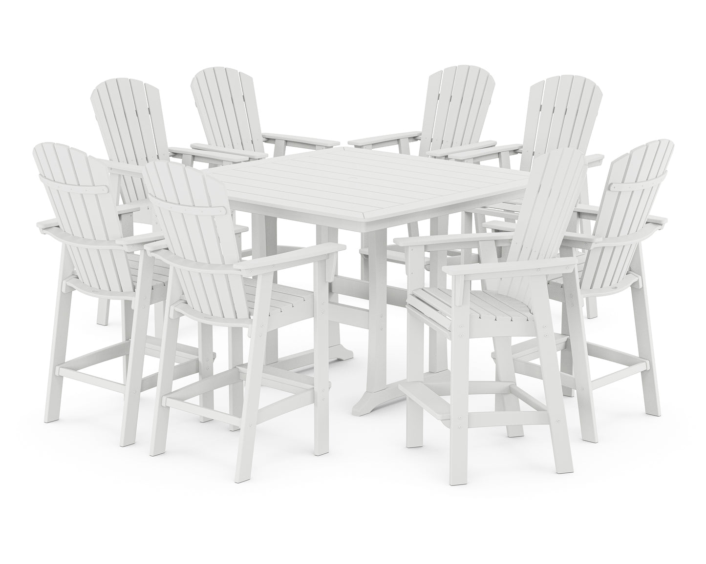 Nautical Curveback Adirondack 9-Piece Trestle Bar Set