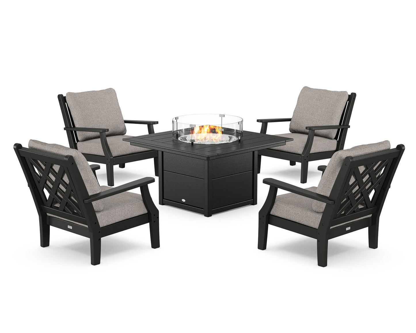Wovendale 5-Piece Deep Seating Set with Fire Pit Table