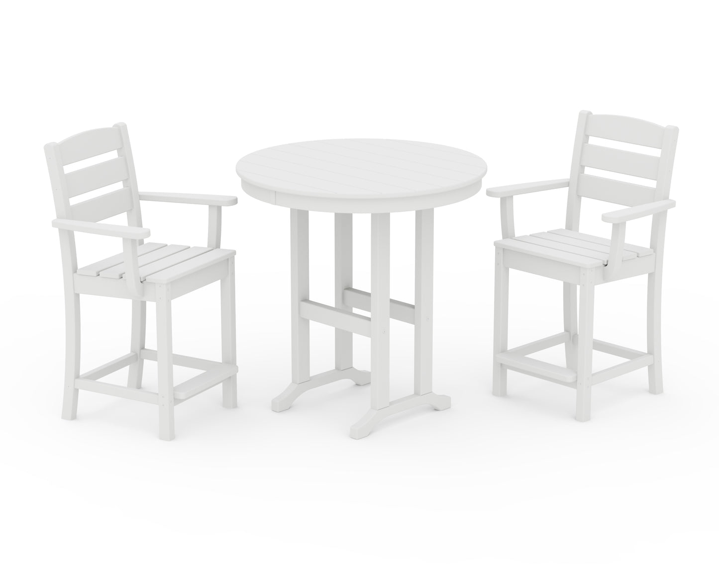 Lakeside 3-Piece Round Farmhouse Arm Chair Counter Set