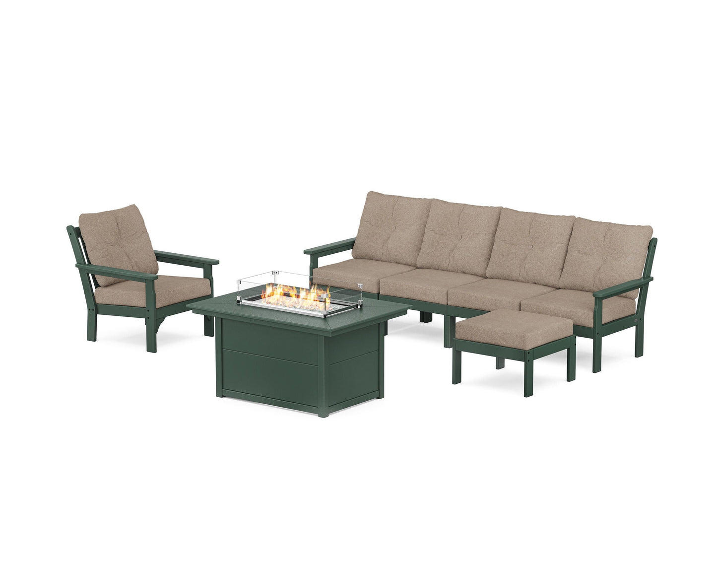 Vineyard Sectional Lounge and Fire Pit Set