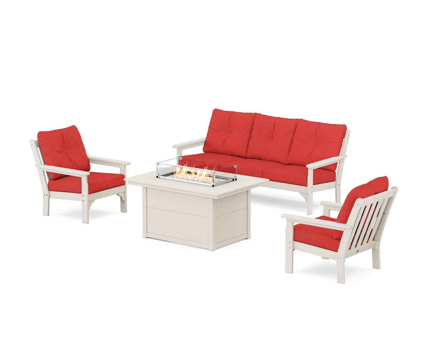 Vineyard Deep Seating Fire Pit Table Set