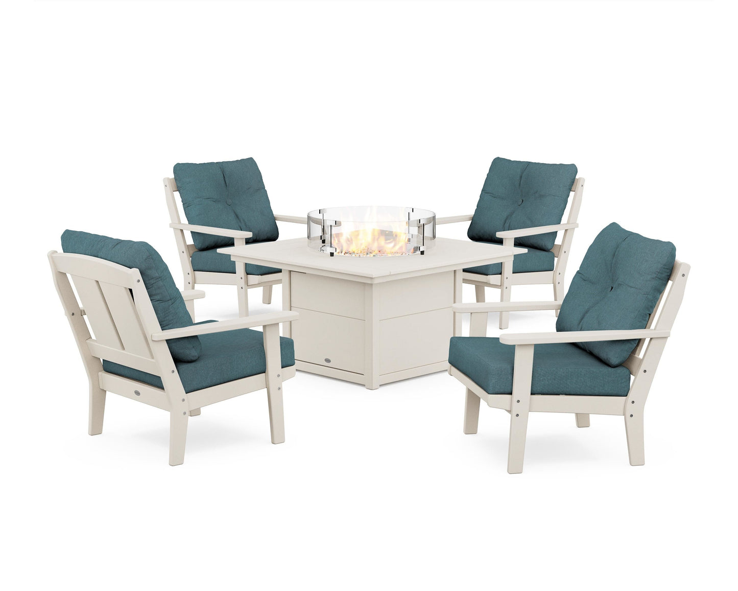 Mission 5-Piece Deep Seating Set with Fire Pit Table
