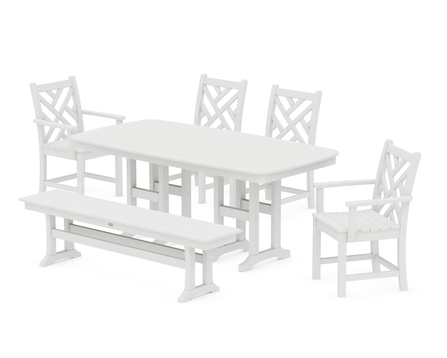 Chippendale 6-Piece Dining Set with Bench