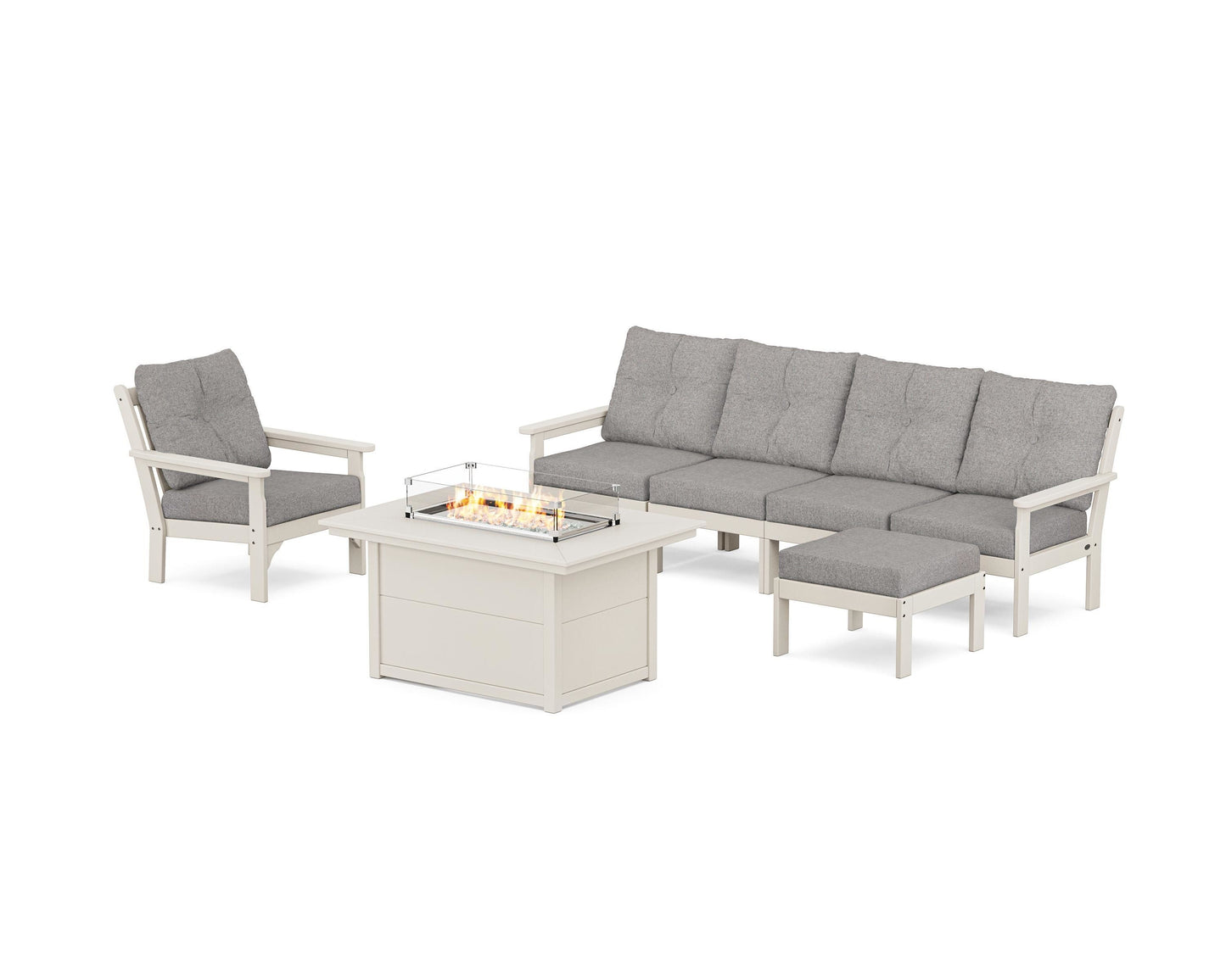Vineyard Sectional Lounge and Fire Pit Set