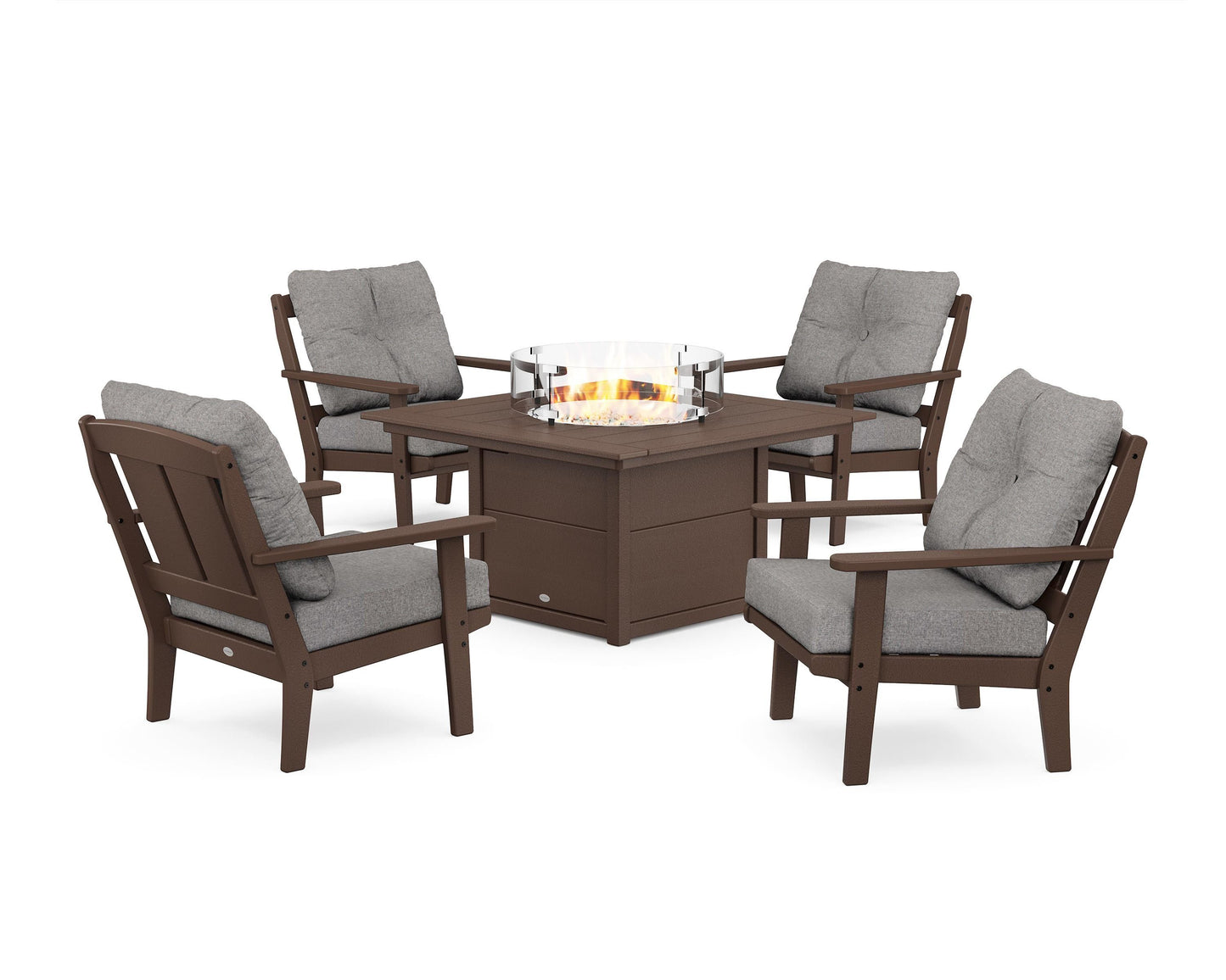 Mission 5-Piece Deep Seating Set with Fire Pit Table