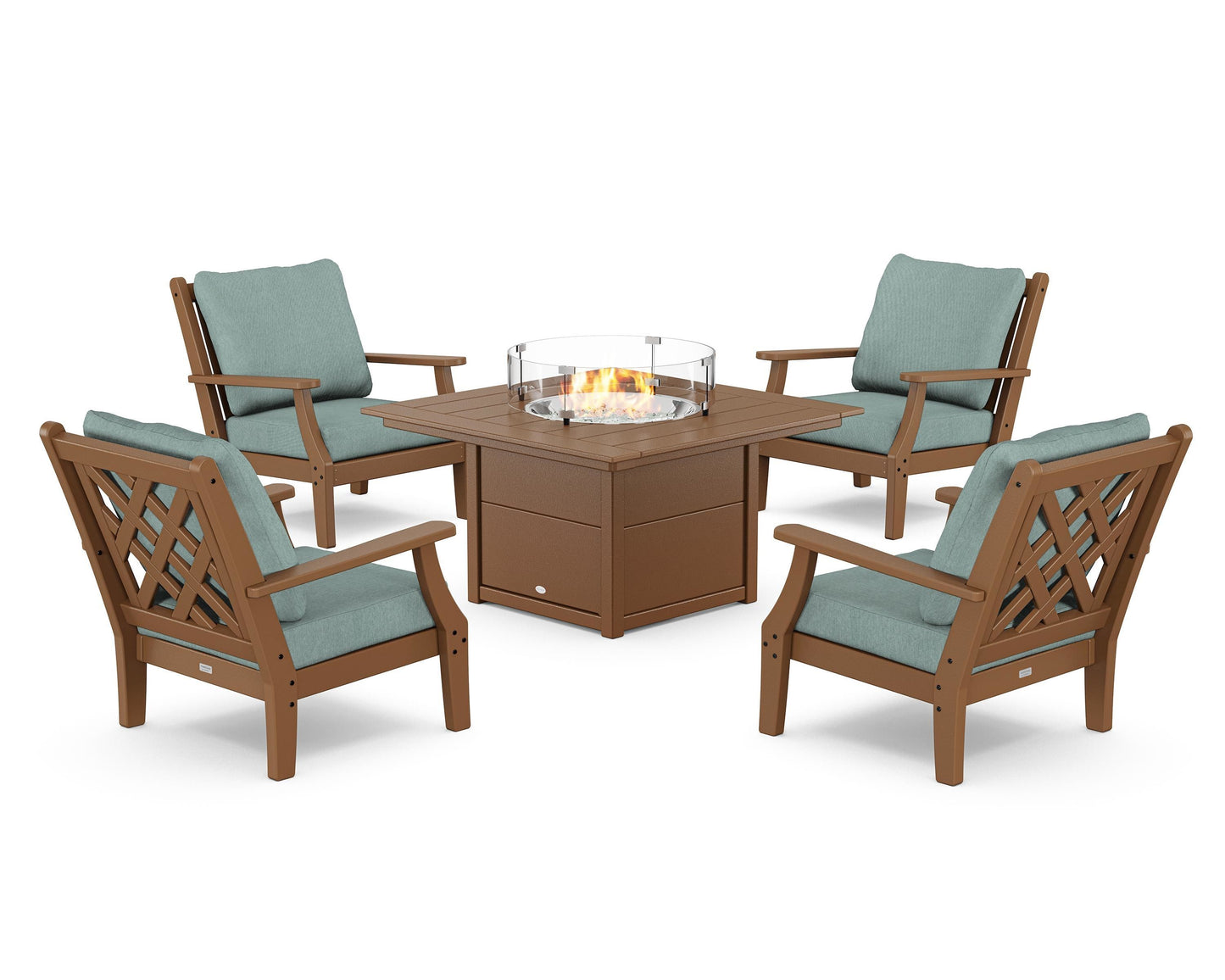 Wovendale 5-Piece Deep Seating Set with Fire Pit Table