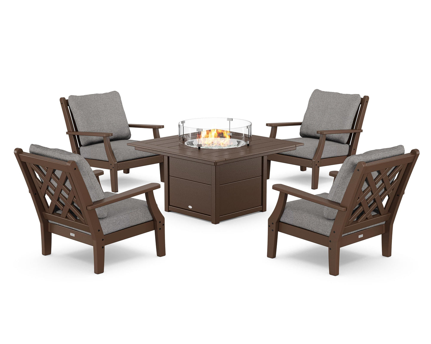 Wovendale 5-Piece Deep Seating Set with Fire Pit Table