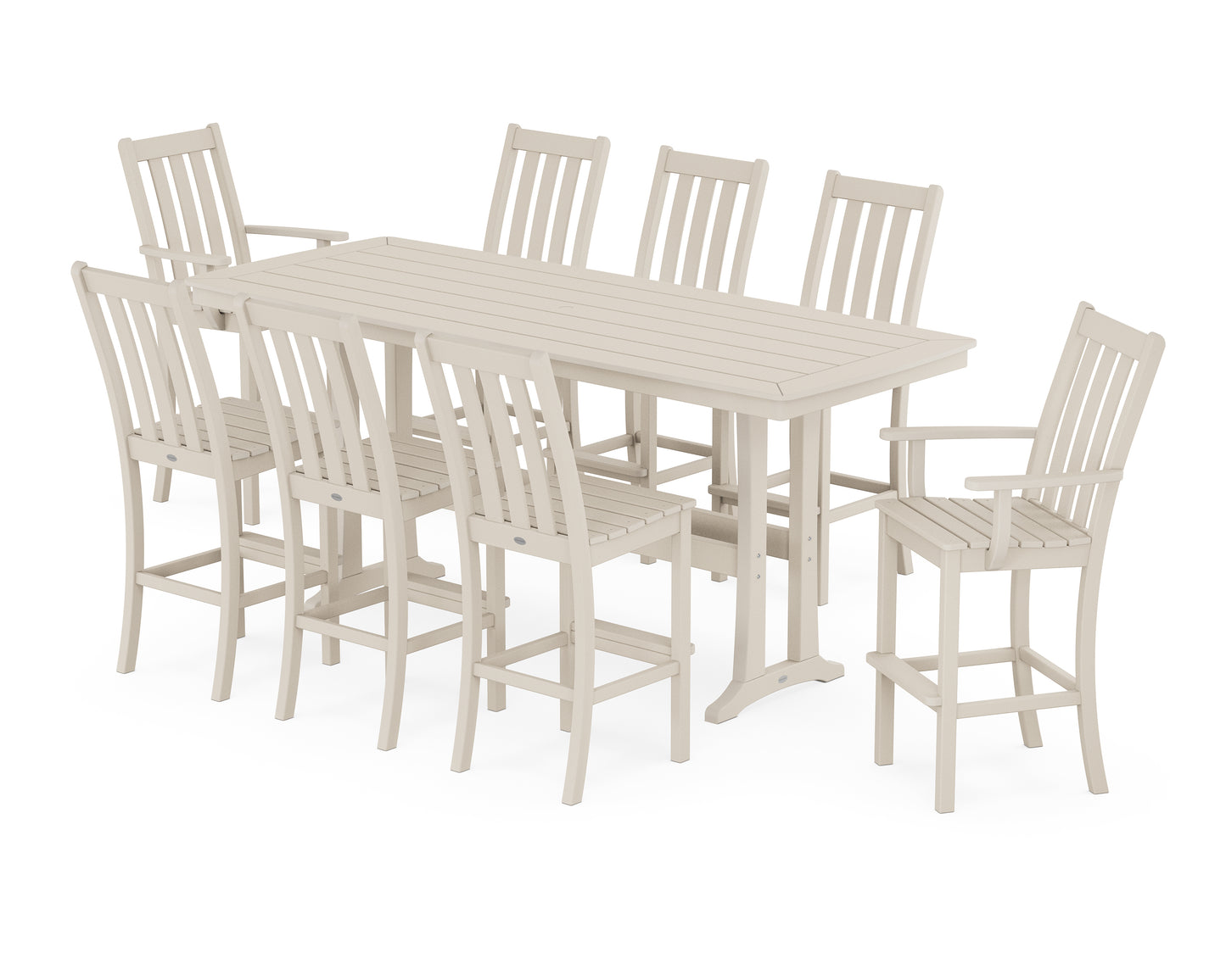 Vineyard 9-Piece Bar Set with Trestle Legs