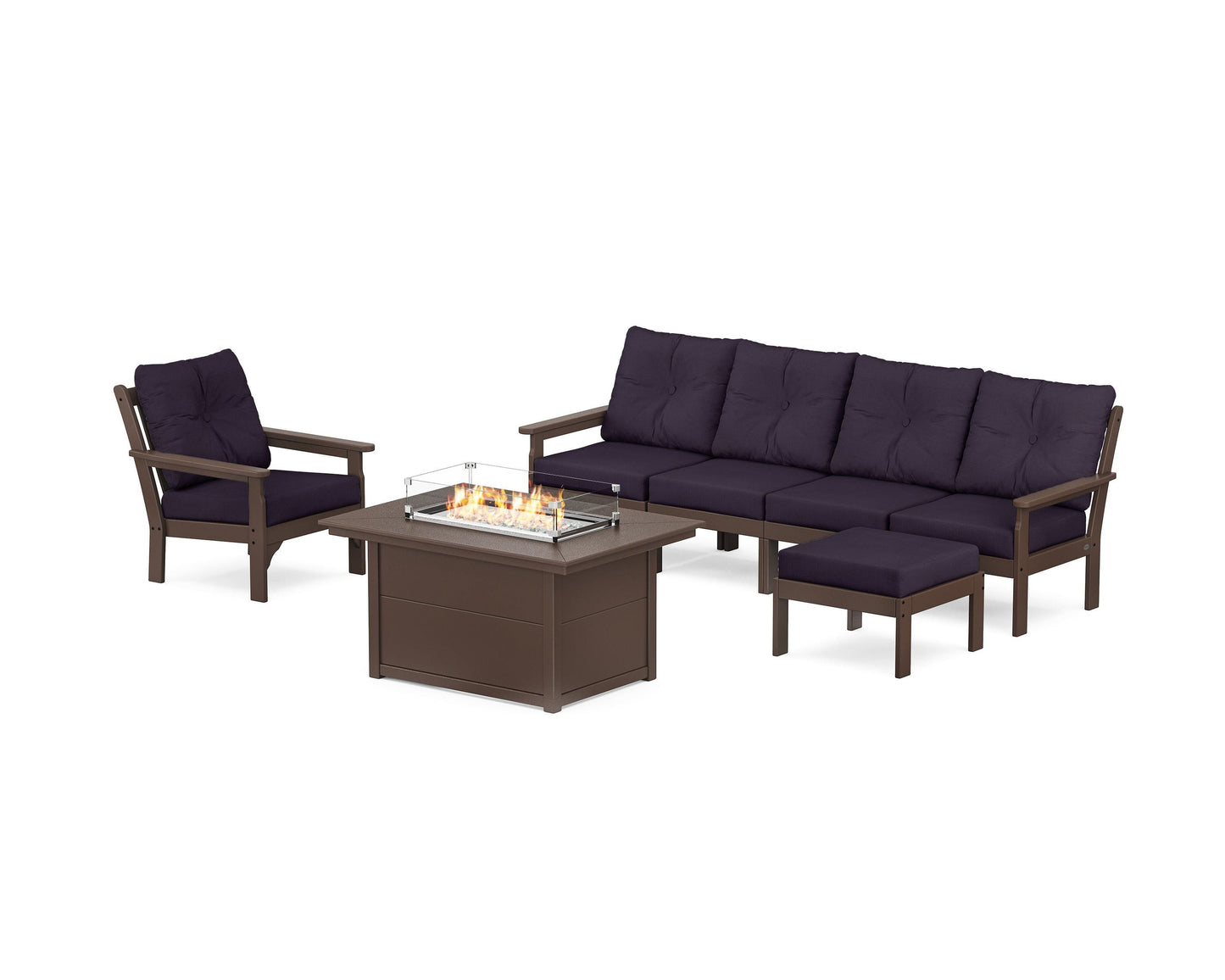 Vineyard Sectional Lounge and Fire Pit Set