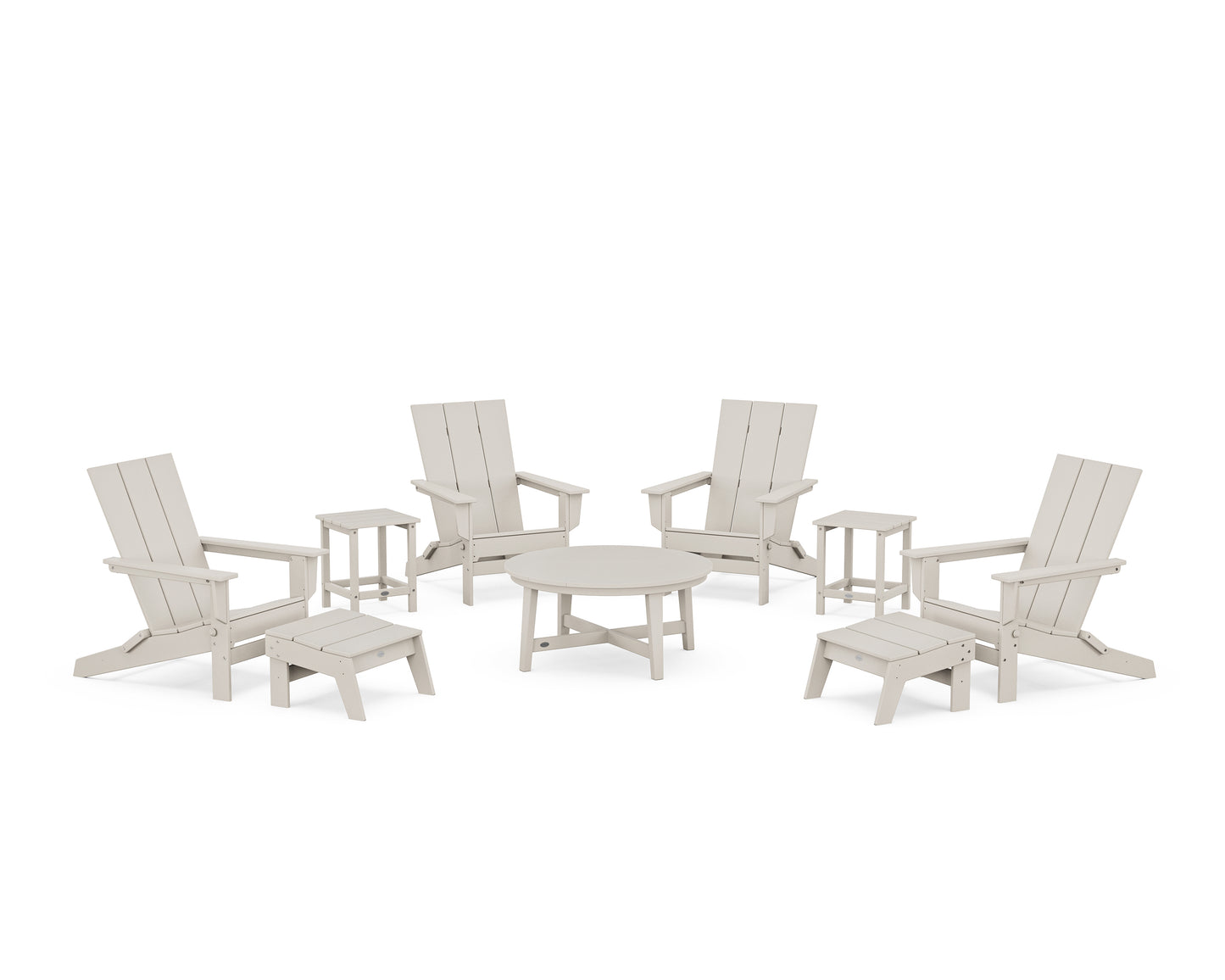 Modern Studio Folding Adirondack 9-Piece Conversation Set