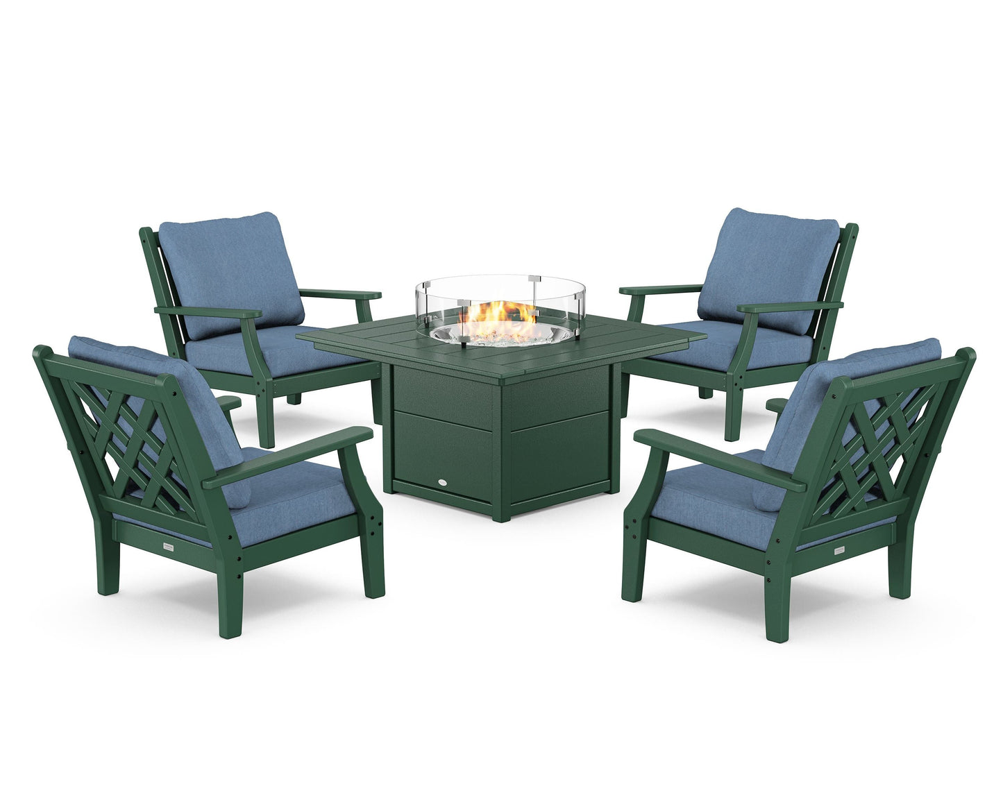 Wovendale 5-Piece Deep Seating Set with Fire Pit Table