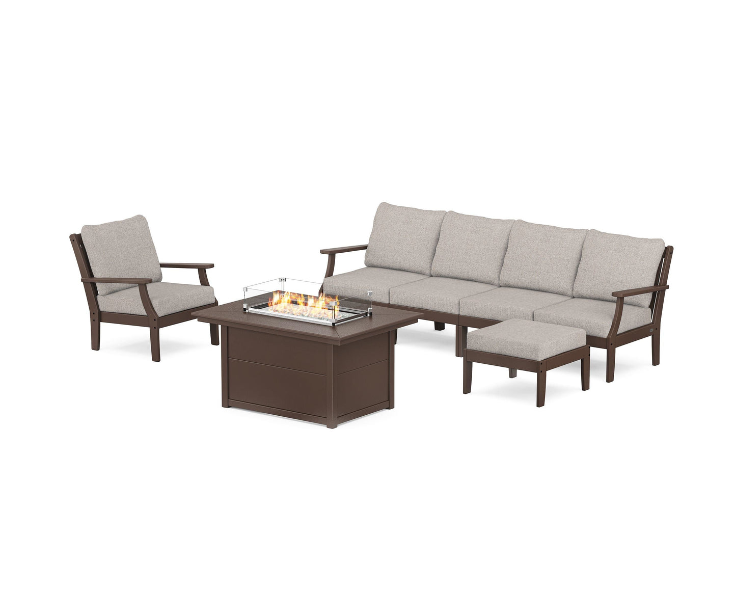 Braxton Sectional Lounge and Fire Pit Set