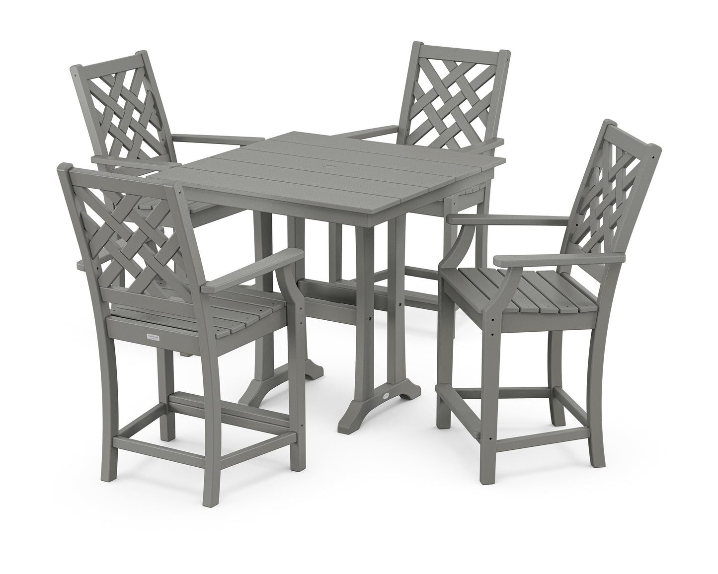 Wovendale 5-Piece Farmhouse Counter Set with Trestle Legs