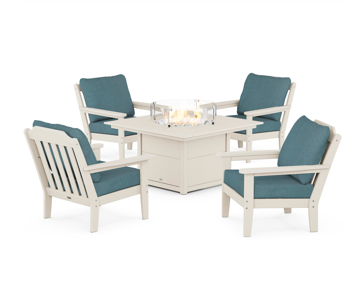 Cottage 5-Piece Deep Seating Set with Fire Pit Table