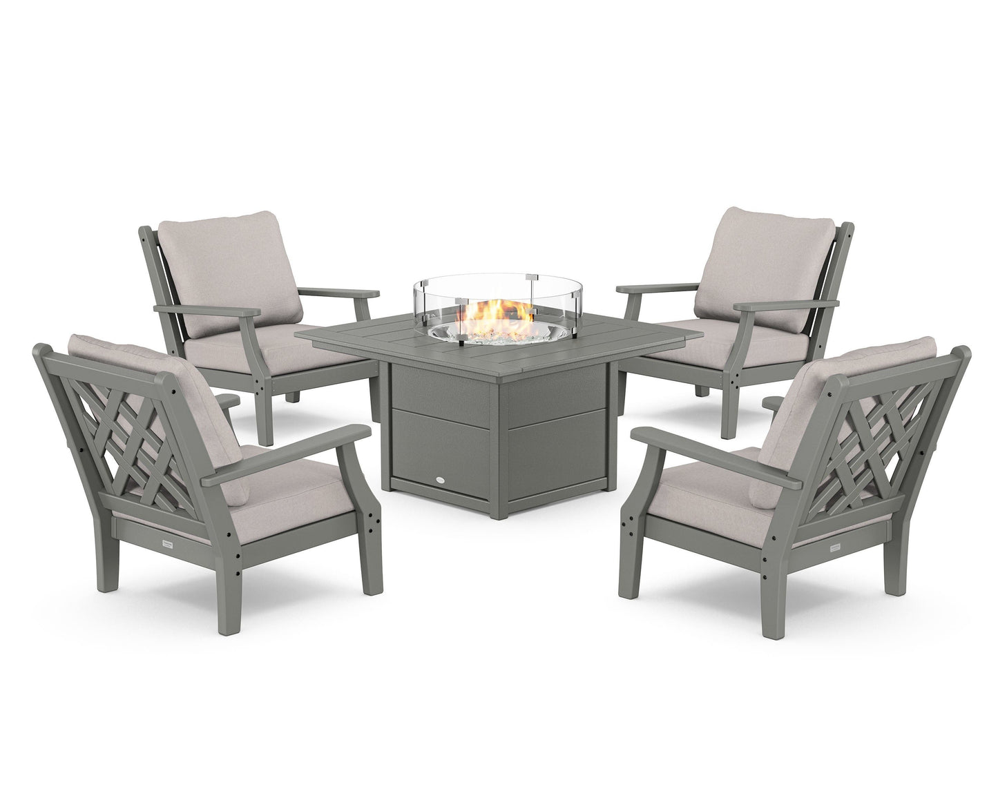 Wovendale 5-Piece Deep Seating Set with Fire Pit Table