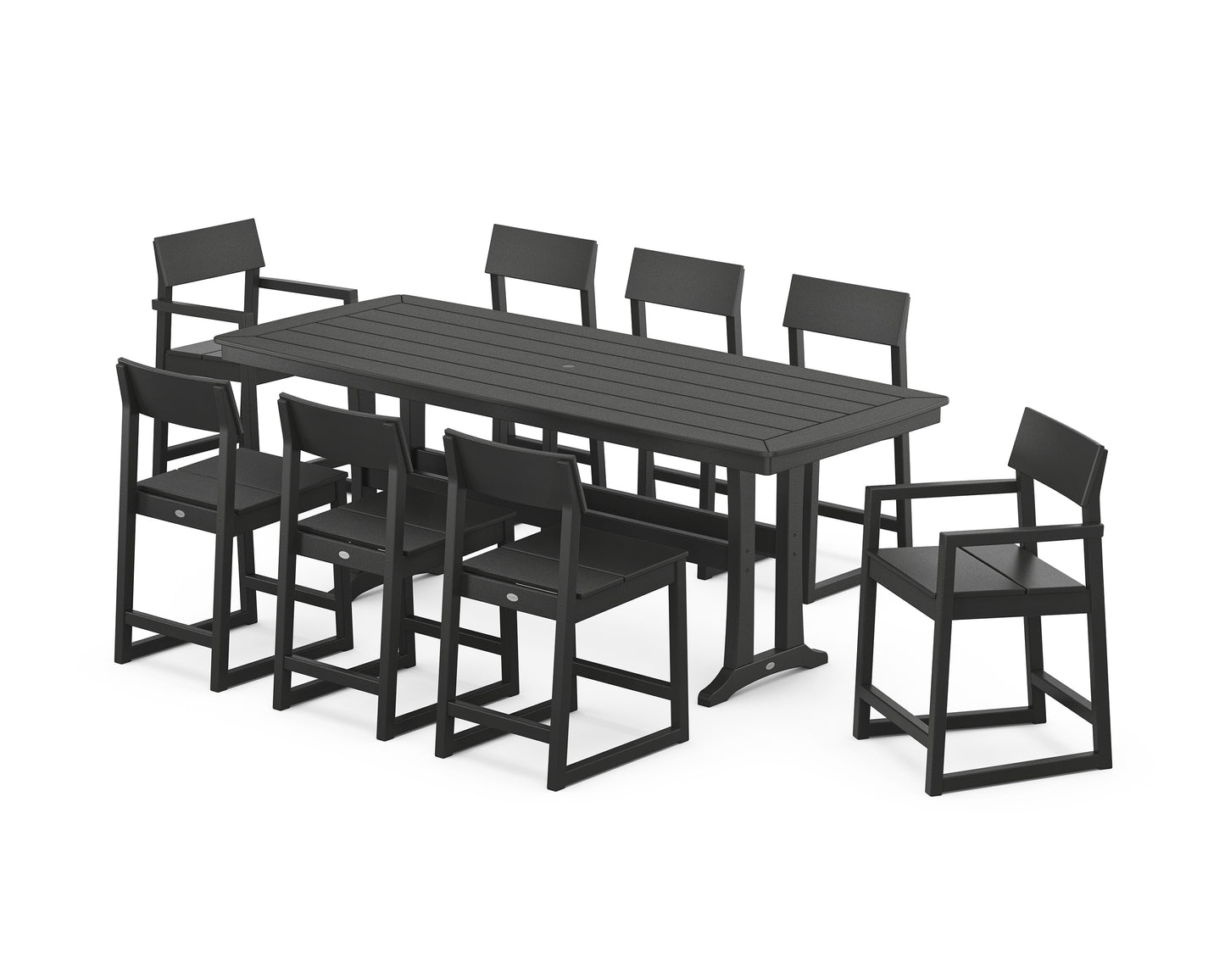 EDGE 9-Piece Counter Set with Trestle Legs