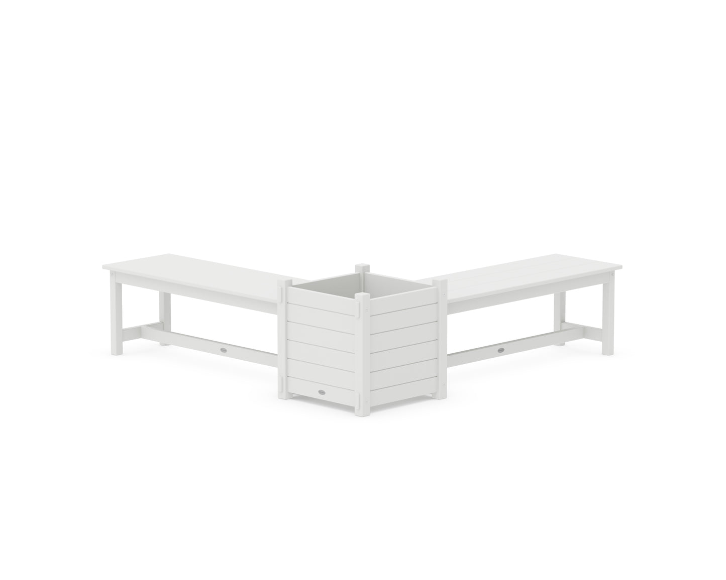 48" Nautical L- Shaped Planter Bench Set- Large