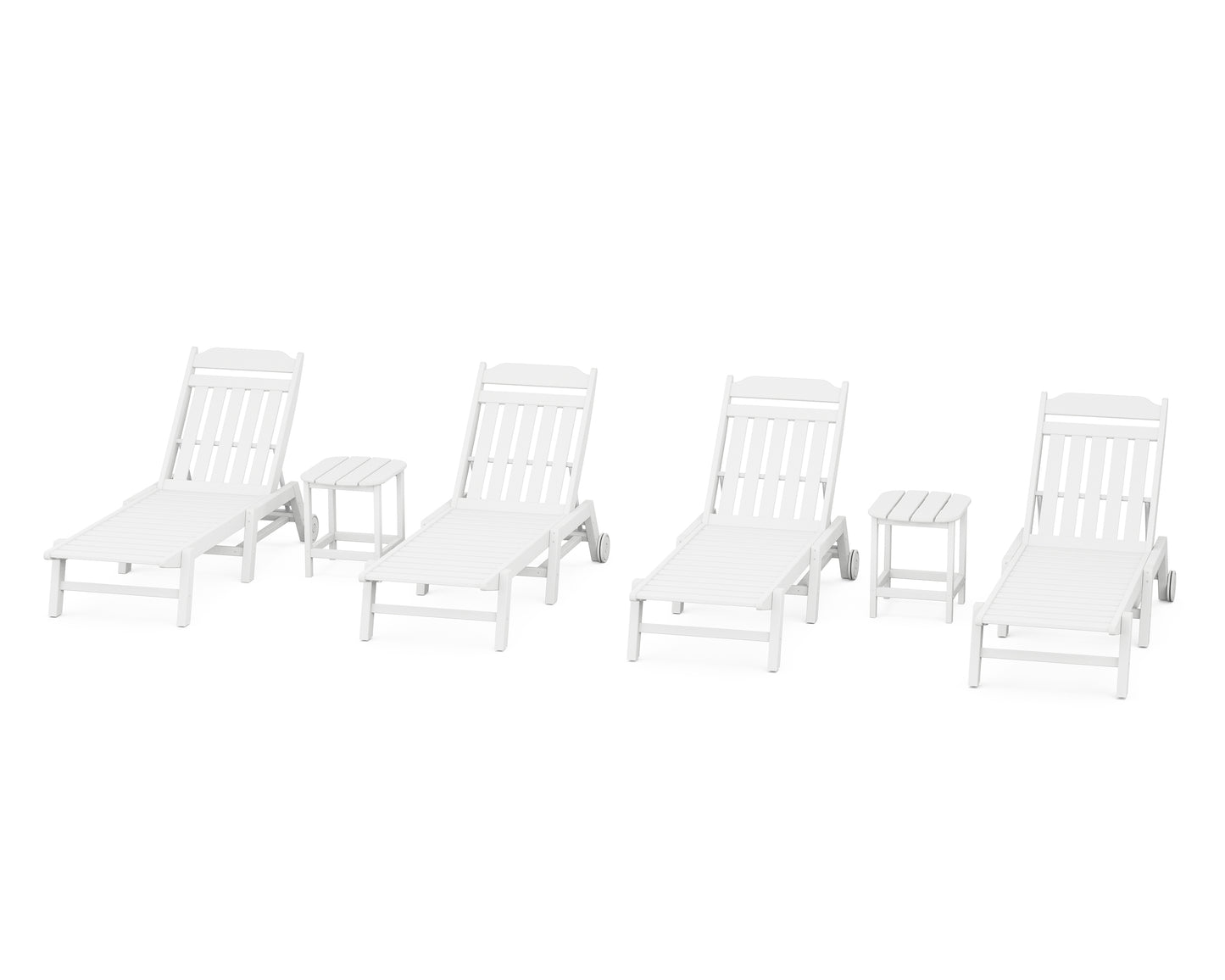 Cottage 6-Piece Chaise Set with Wheels