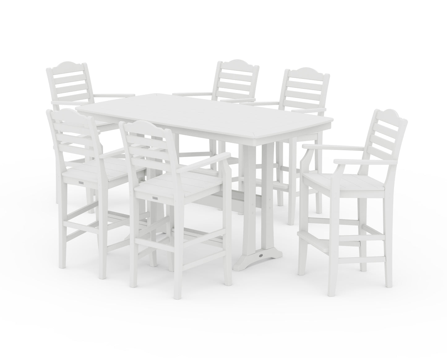 Savannah Arm Chair 7-Piece Bar Set with Trestle Legs