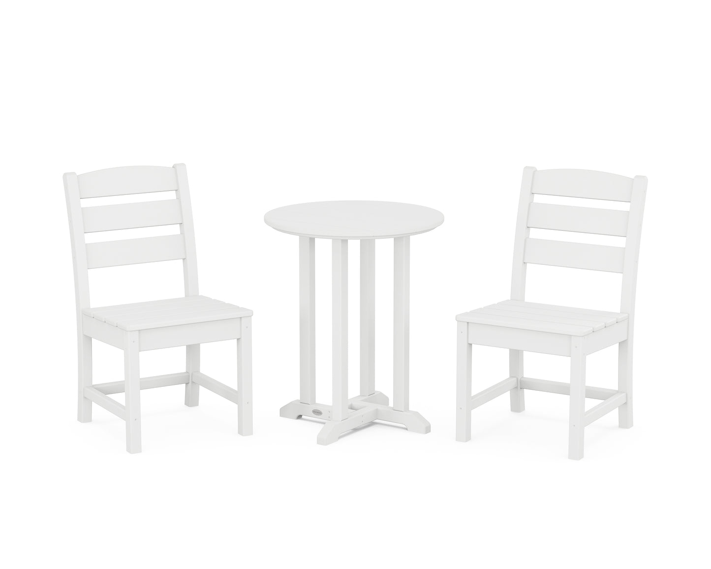 Lakeside Side Chair 3-Piece Round Bistro Dining Set