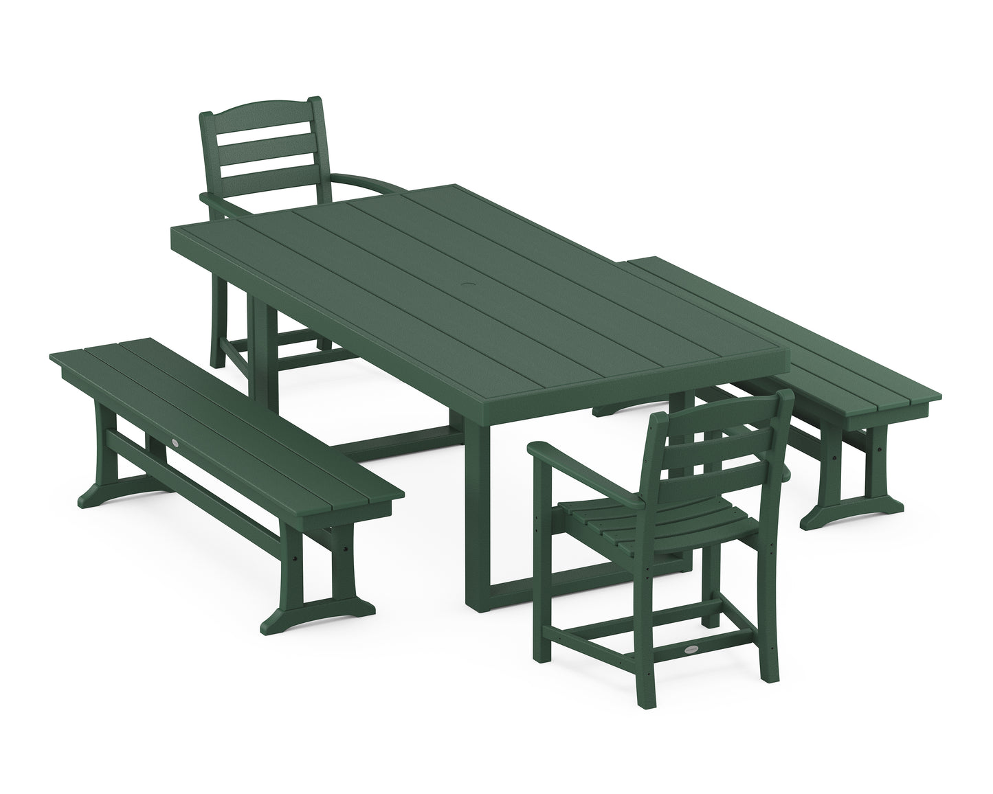 La Casa Cafe 5-Piece Dining Set with Benches