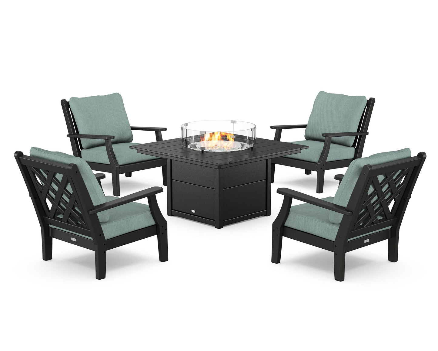 Wovendale 5-Piece Deep Seating Set with Fire Pit Table
