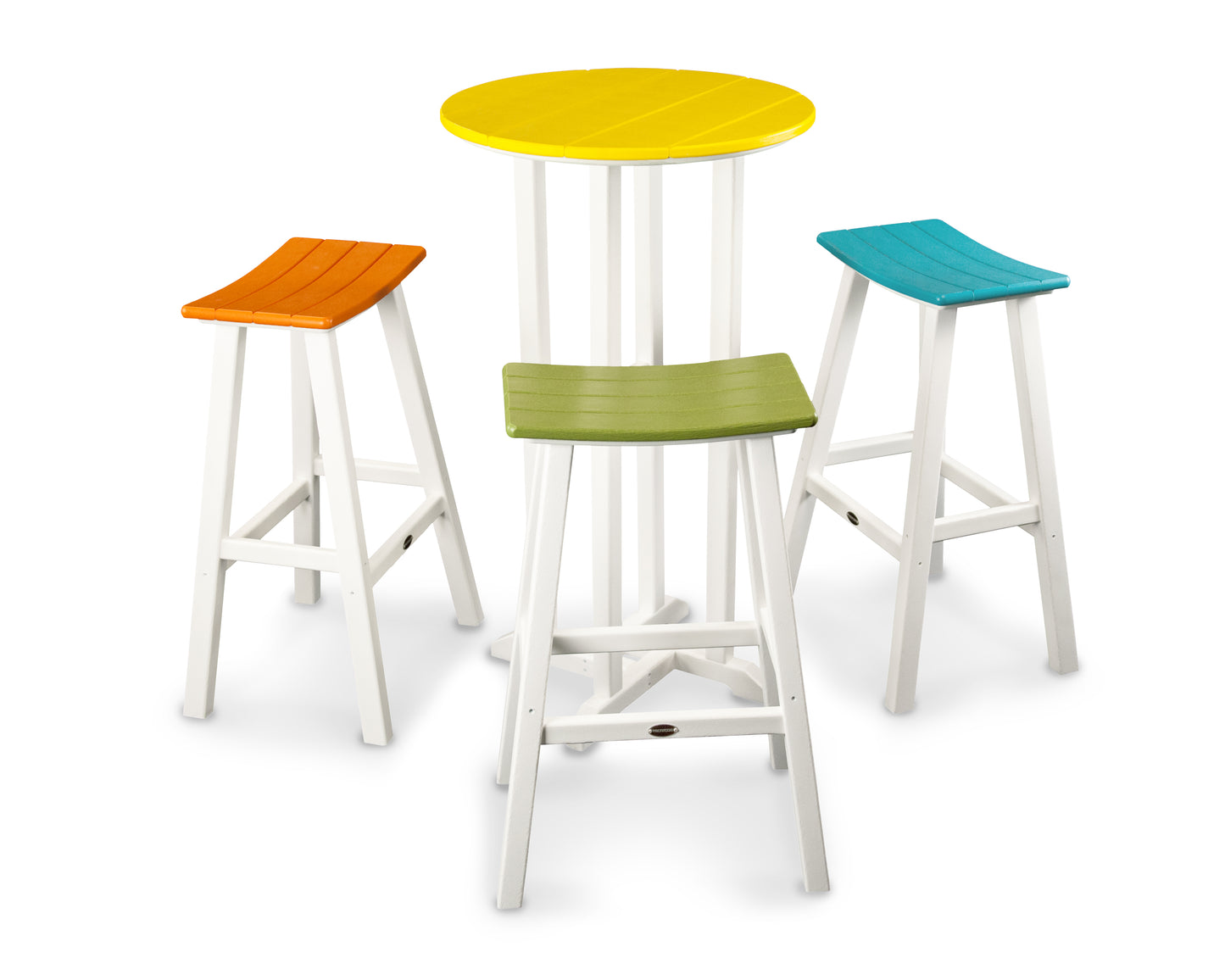 Contempo 4-Piece Round Saddle Bar Stool Set