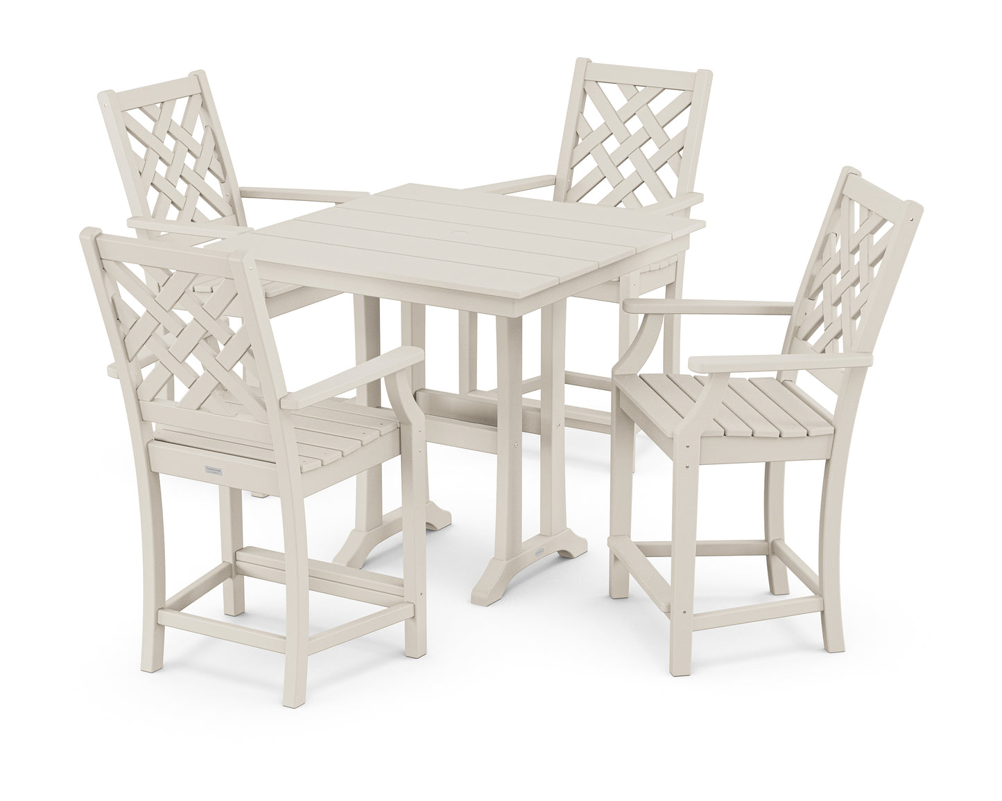 Wovendale 5-Piece Farmhouse Counter Set with Trestle Legs